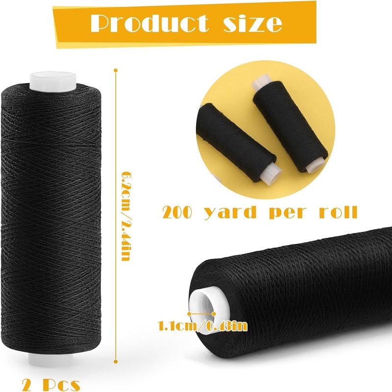 ZMAAGG Sewing Thread, 200 Yards Per Roll Black Thread for Sewing, Sewing String for Sewing Machine, Hand Stitching, Embroidery - Image 2